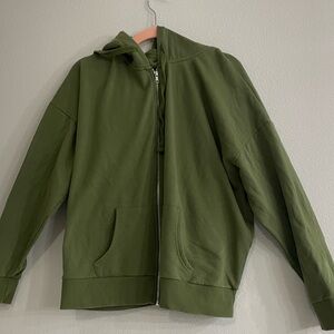 Time and true army green hoodie